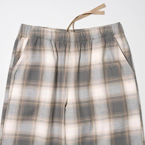 Uniqlo Women Pants Celana Panjang Flannel Wanita Beige Terlaris