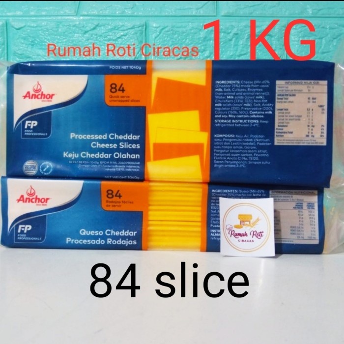 

BURGER CHEESE SLICE CHEDDAR ANCHOR BURGER SLICE KEJU TIPIS 1 KG
