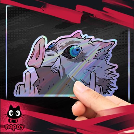 

Stiker Hologram Anime Demon Slayer Inosuke