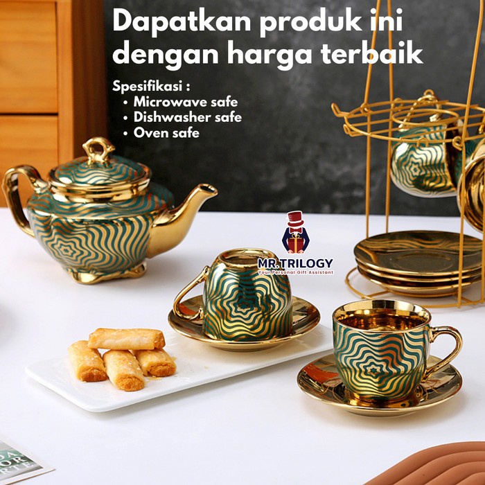 HAMPERS CANGKIR SET TEKO TATAKAN ALADIN GELAS SOUVENIR PAJANGAN SET KODE 1294