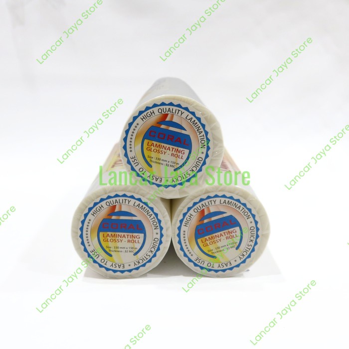 

NEW PLASTIK LAMINATING HOMBO ROLL GLOSSY 330MM X 32MIC X 150M ORIGINAL QUALITY
