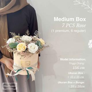 SALE  HER.FLORIST [IN OUT BOX] KADO SOAP FLOWER, BABY BREATH + EXTRA BUKET COKLAT BOX BUNGA SABUN
