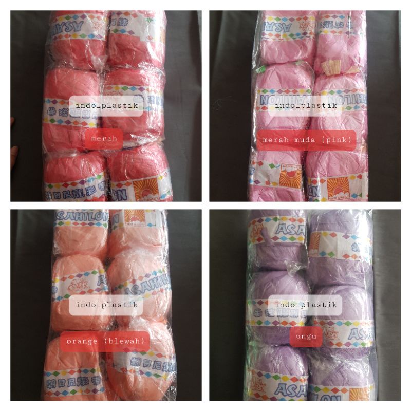 Best Seller Tali Rafia Halus / Asahilon Warna Warni / Tali Rafia rajut / Tali Rafia Lembut Flash