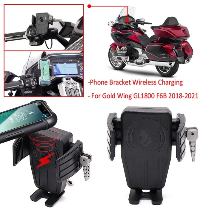 Gold Wing Motorcycle GPS Phone Holder Wireless Charging Navigation