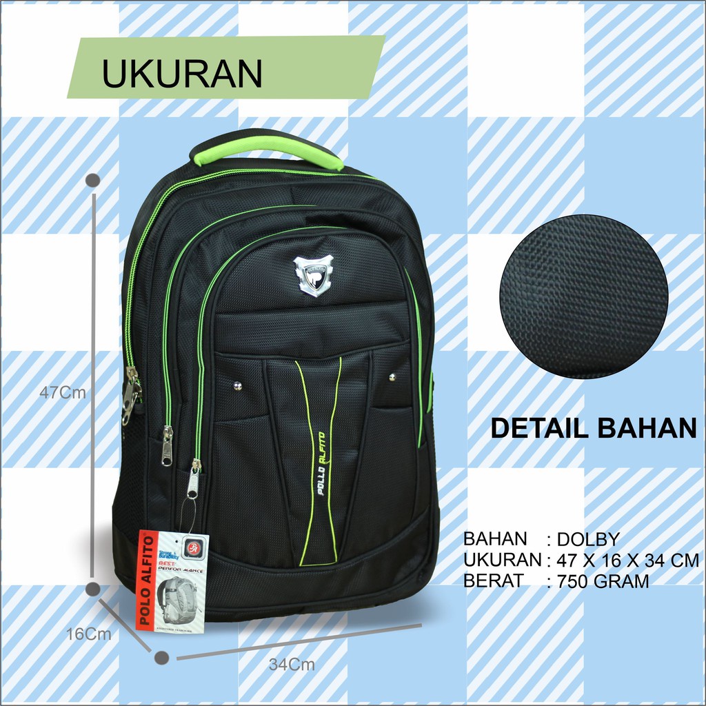 BEST SELLER TAS POLO PRIA ORIGINAL RANSEL GENDONG POLO ALFITO BORDIR TAS LAPTOP SEKOLAH SMP SMA