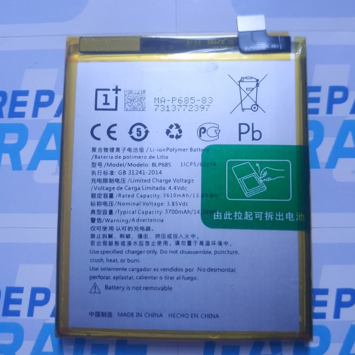 BATERAI ONEPLUS 6T / 7 BLP685 ORIGINAL.