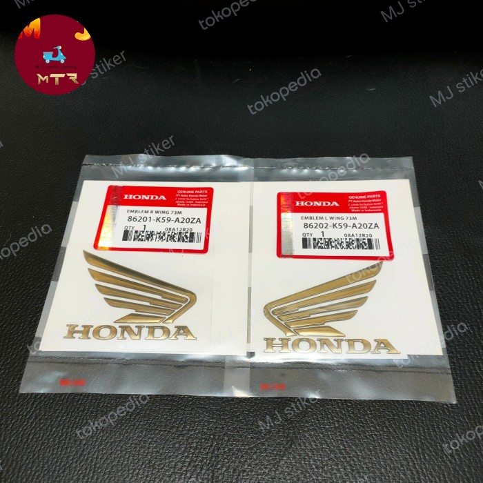emblem sayap Honda gold original