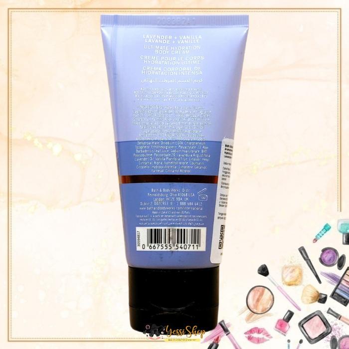 Tebaru BBW Aromatherapy Lavender + Vanilla Sleep Ultimate Hydration Body Cream 70Gram (ORIGINAL
