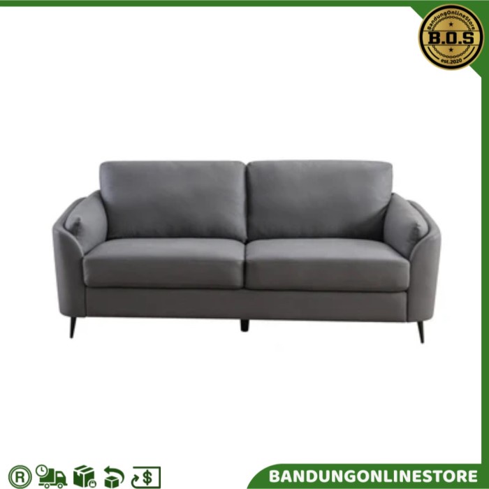 Set Sofa Modern Minimalis Elegan Fabric 2 Dan 3 Seater Abu Tua Informa Lynden Sofa Ruang Tamu