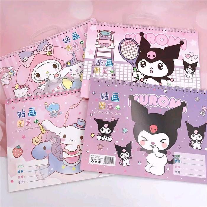

(30hal)Buku gambar+stiker Sanrio A4/buku gambar anak sekolah