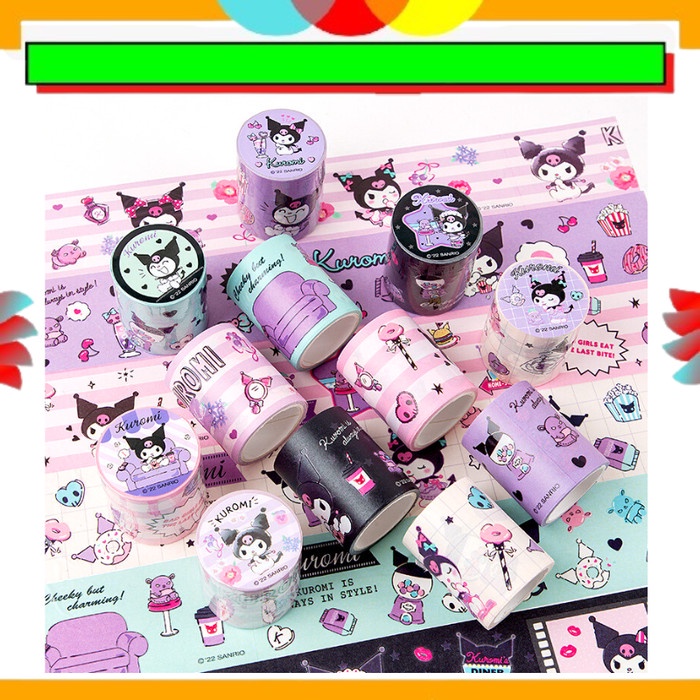 

Sticker Tape Selotip Kartun Kuromi Buku Diary Memo Journal Catatan