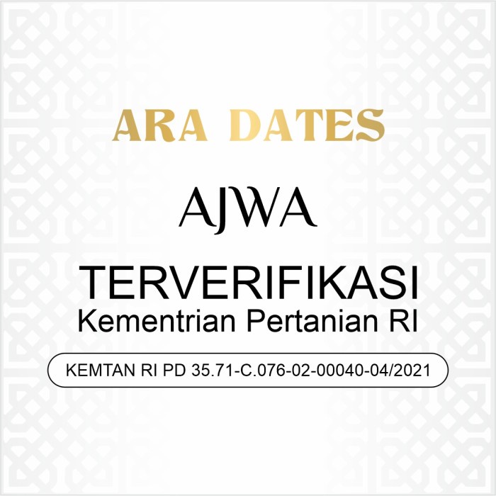

Kurma Ajwa Kaleng 1kg Ajwa Al Madina Kurma Nabi Asli Madinah Grade A