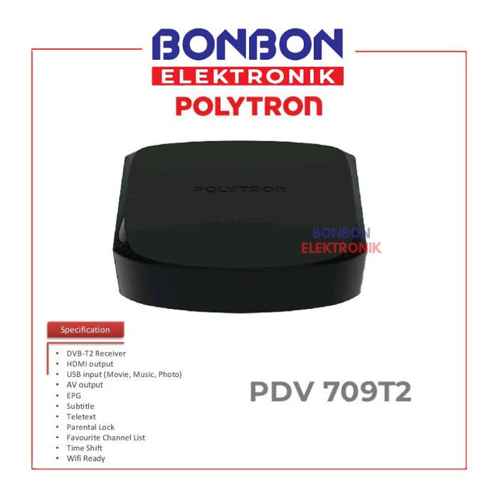 Polytron Set Top Box Pdv-709T2 Wifi Receiver Stb Siaran Digital