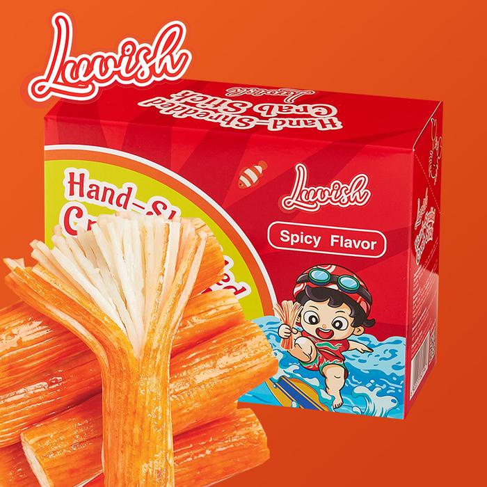 

LUVISH CRAB STICK BARBECUE FLAVOR CRAB STICK SPICY FLAVOR CRAB STICK ANEKA RASA Food Snack