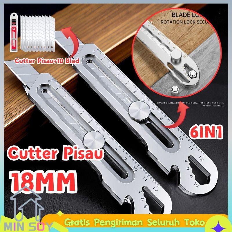 

Discount COD24 Hours Delivery 6in1 Cutter Pisau 18mm Cutter Besi Stainless Besar 10pc Pisau Set