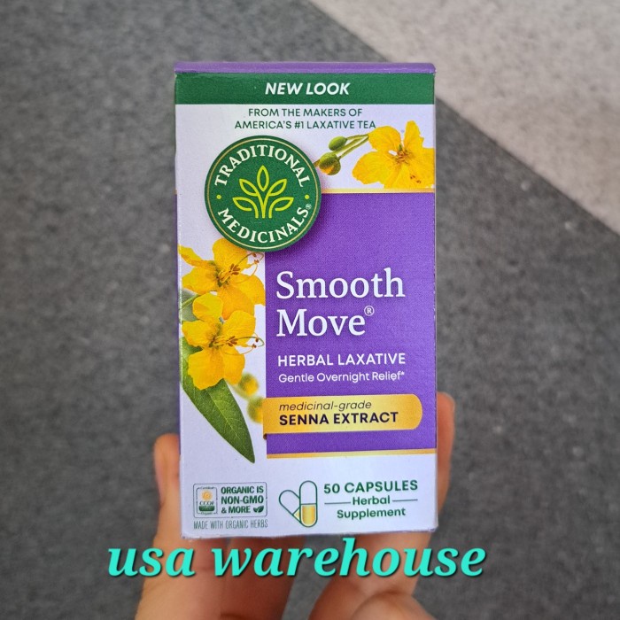 

Traditional Medicinals Smooth Move herbal laxative senna - 50 capsules