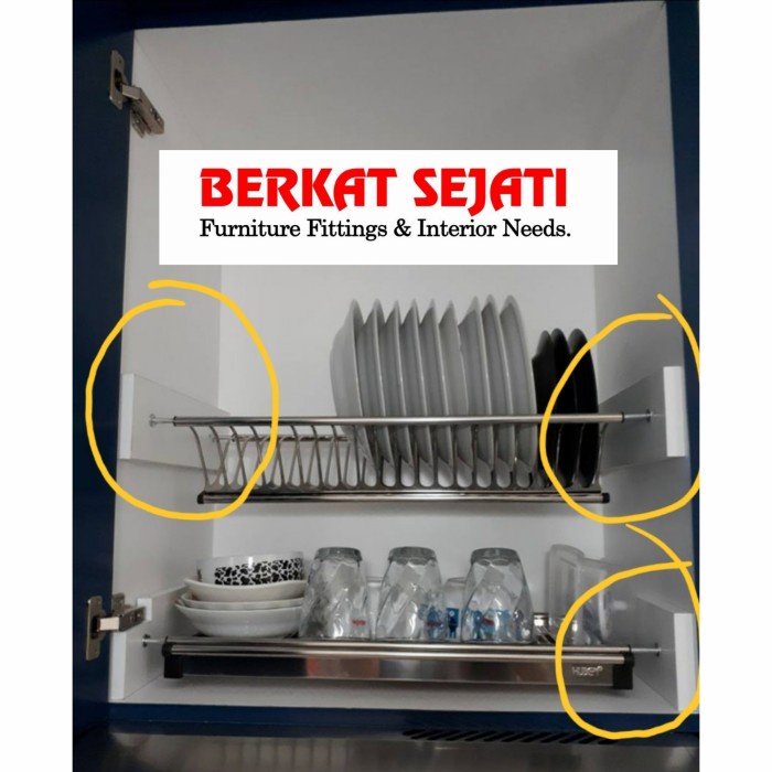 (100cm) Rak Piring & Gelas Stainless Steel Kiten Kabinet Dish Rack