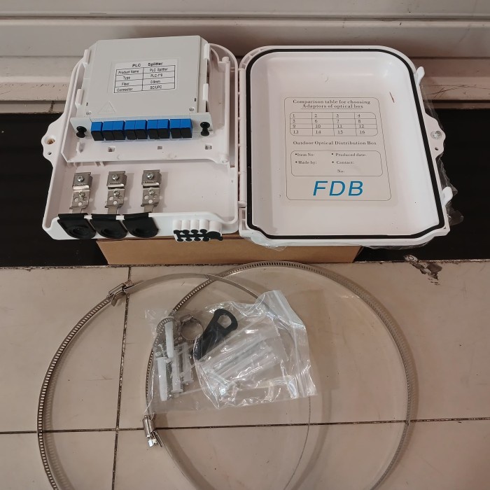 Termurah Odp 8 Core Lengkap Box Splitter 1:8 / Full Set Sc Upc