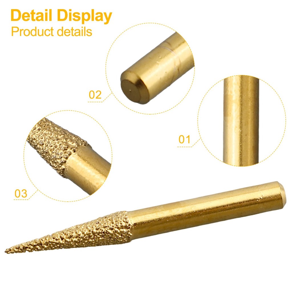 HJK Mata Grafir 6mm Bor Tuner Diamond Ukir Engraving CNC Batu Kaca Keramik Granit Marmer Nisan