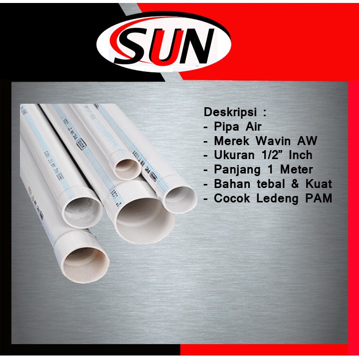 Hjk Pipa Pvc 1/2 Inch Wavin Aw 1 Meter