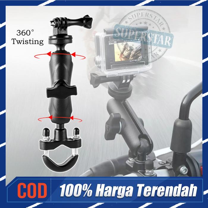 Holder Kamera Motor Camera 360 Spion Breket Gopro Spion Stang
