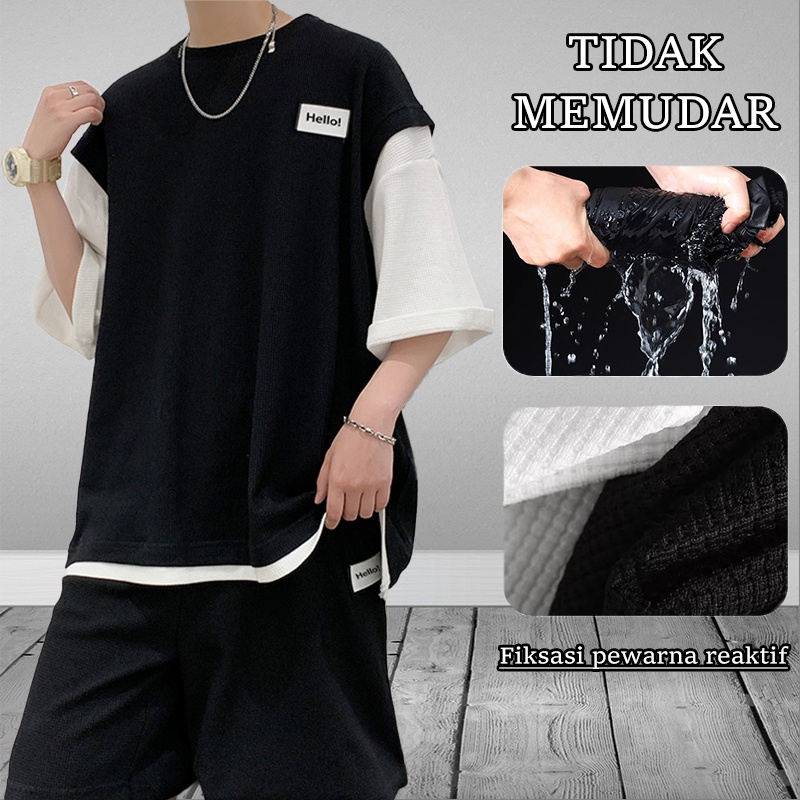 BEST SALE Baju Setelan Pria Korea Outfit Tomboy Oversize Baju Korea Cowok Baju Korean Style Setelan