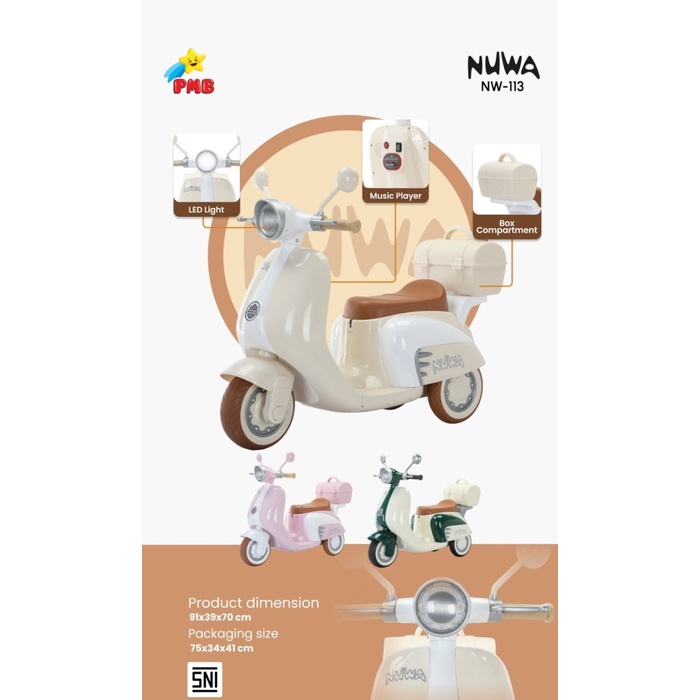 Mainan Motor Aki Anak SCOOPY PMB NUWA 113 Motoran SCOOPY NW113 DiskonJual MurahHarga DiskonObral