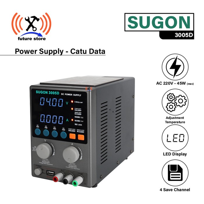 SUGON 3005D Digital Power Supply - Catu Daya 5 Amper Save Chanel Ori