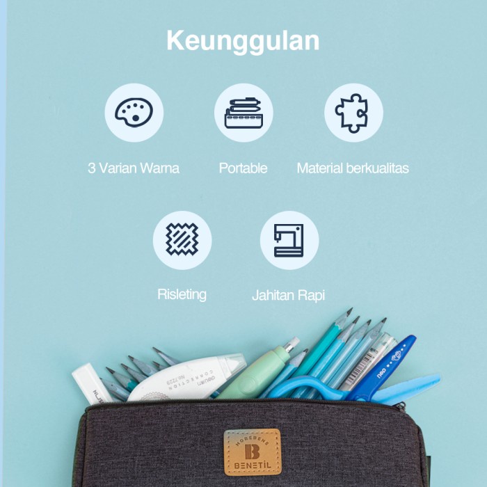 

Deli Pencil Pouch/Tempat Pensil Penyimpanan Besar Design Simple 670Xx