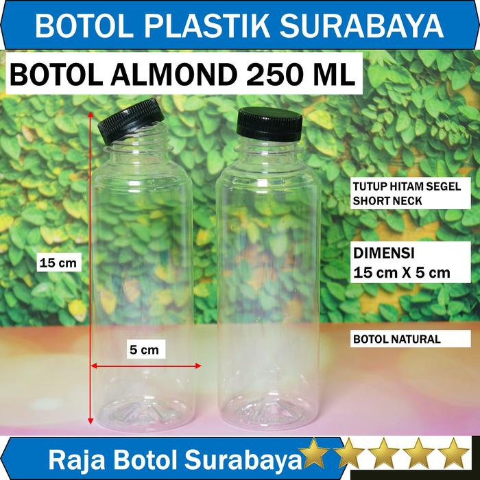 PROMO 100 BOTOL ALMOND 250ML SN MINUMAN 250 ML ALAMOND250 MINUMAN250 PLASTIK JAMU KOPI JUICE JAMBU