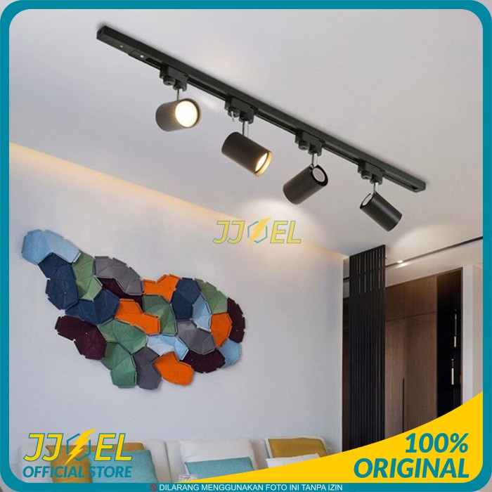 Lampu Sorot 1 Set isi 4 Spot Track Light Spotlight Rel 2M Rumah Cafe
