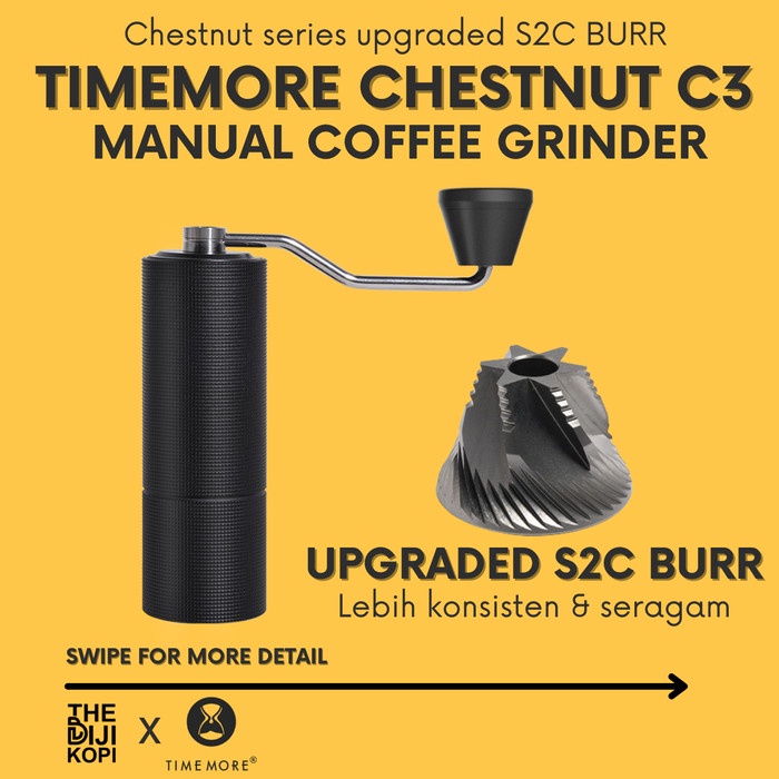 Grinder Kopi Timemore Chestnut C3 Coffee Grinder S2C Burr