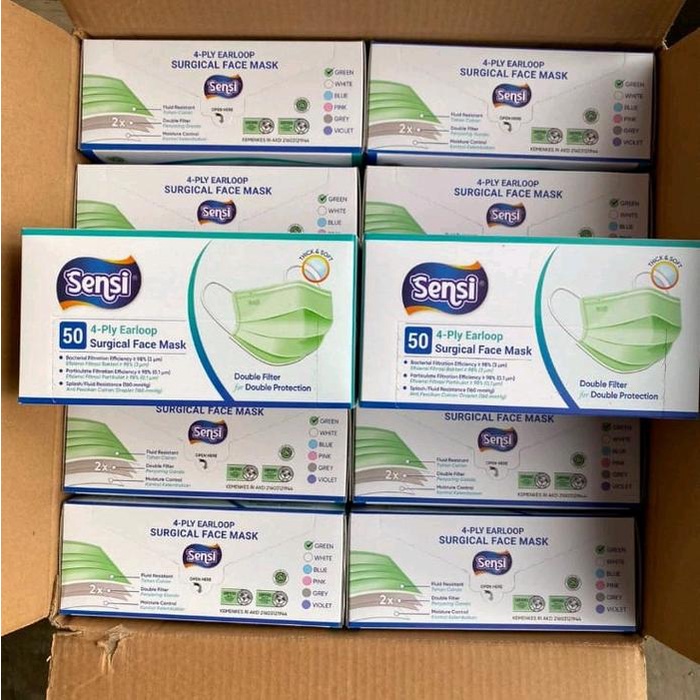 SALE  MASKER SENSI ISI 50 HIJAU / MASKER SENSI ISI 50 ORIGINAL SENSI READYY
