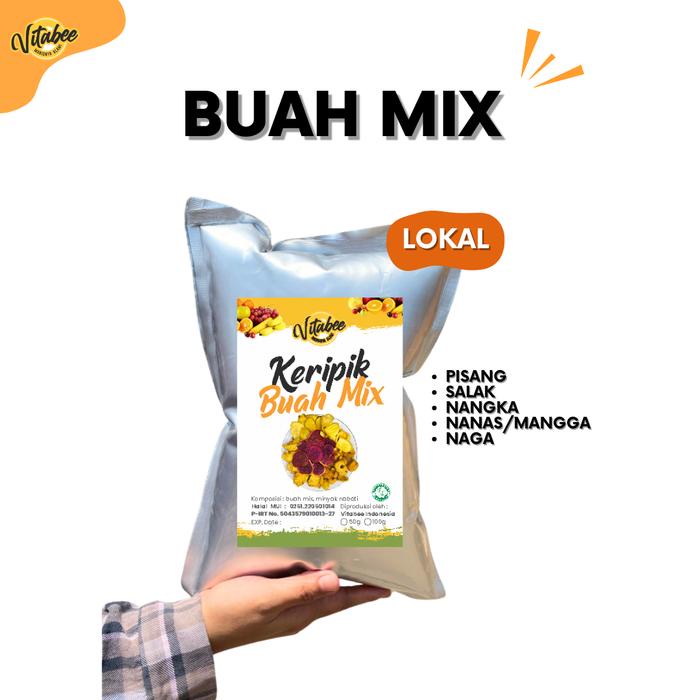 

terbaru !!! fiona keripik buah mix 350 gram - apel salak pisang nangka ready