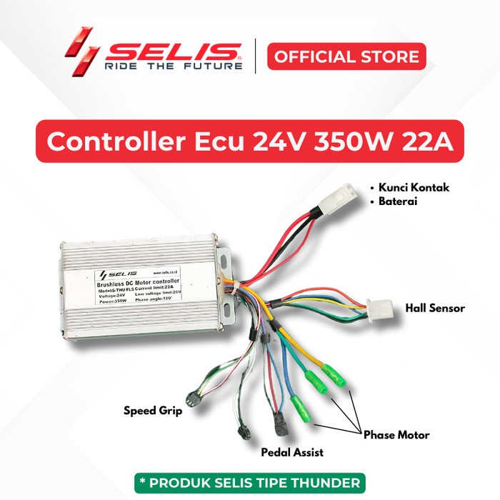 SELIS - Controller Ecu 24 Volt 350 Watt 120 Derajat Sepeda Motor listrik Universal ( Controller )