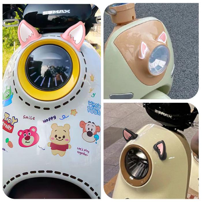Dekorasi sayap malaikat lucu sepeda motor listrik/helm telinga kucing/telinga helm lucu/hiasan
