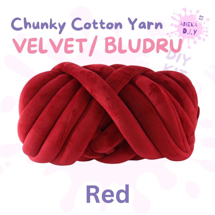 

VELVET BLUDRU Benang Chunky Cotton Yarn Chunky Bag Tas Knit Benang Rajut Benang Jumbo Premium Bludru