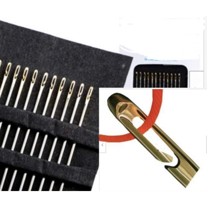 

PANACHE 1 set 12 pcs Easy Self Threading Needles Jarum Benang Jahit