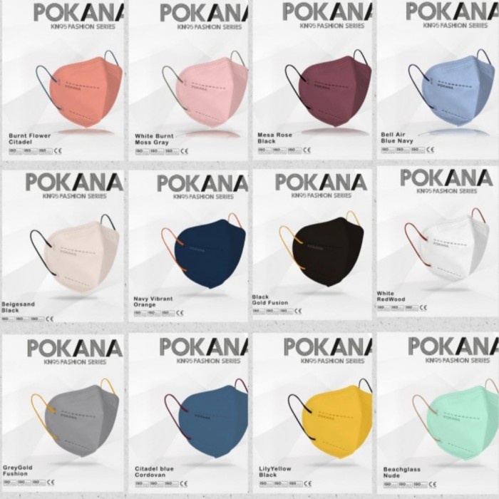 masker pokana kn95 fashion series 6 ply n95 non sensi convex duckbill