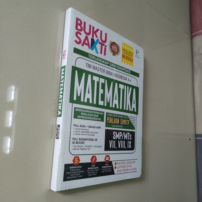 

SALE !!! BUKU SAKTI MATEMATIKA SMP MTS TERLENGKAP DAN TERUPDATE, KURIKULUM MERDEKA READYY