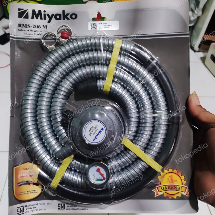 selang gas lpg plus regulator paket merk miyako Kode 1455