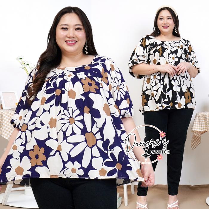 SPECIAL Domore - Blus Bigsize Wanita Bunga Terbaru Blouse Dilia Motif Pakaian Atasan Wanita Jumbo
