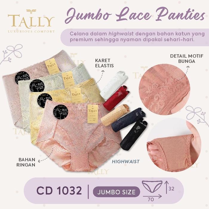 BERGARANSI 3/6/12pcs CD Transparan T4lly SUPER JUMBO utk BB 85-105kg Pakaian Dalam CD Wanita CD