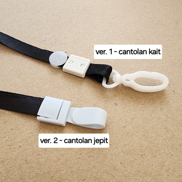 Tas.Kertas Tali Lanyard Id Card Nametag Nylon 1 Cm / Tali Gantung Hook Plastik