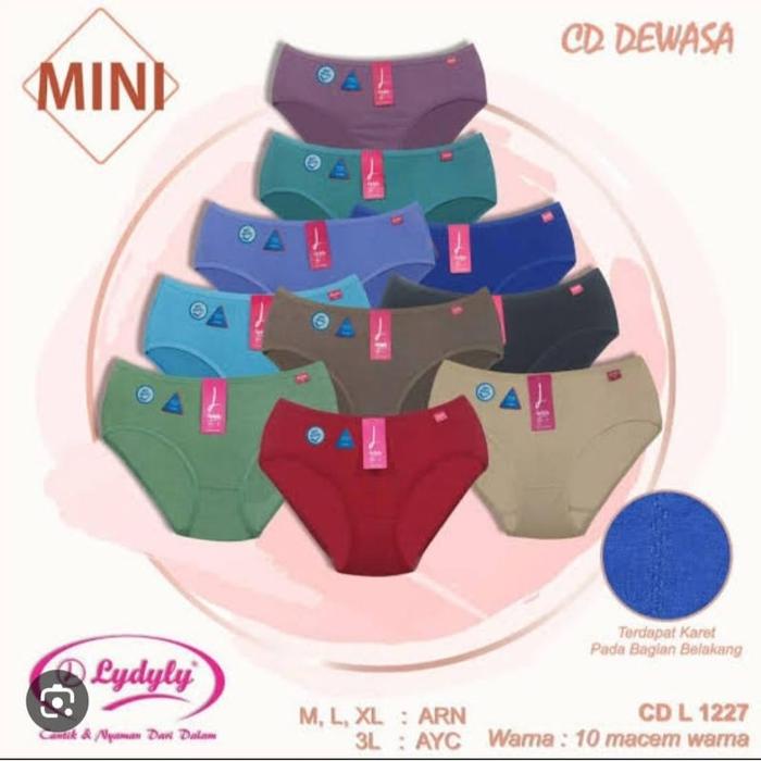TERBAIK 3Pcs CD Jumbo Lydyly L1227 Celana Dalam Wanita CD Cewek Bahan Katun Pakaian Dalam Wanita