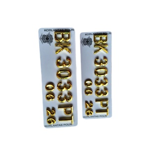 Plat Putih Nomor Motor Timbul Lancip Gold