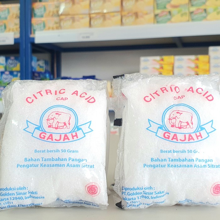 

Ready Stok" Citric Acid / Citrun Sitrun / Pengatur Asam Minuman 50Gr (5Pcs)
