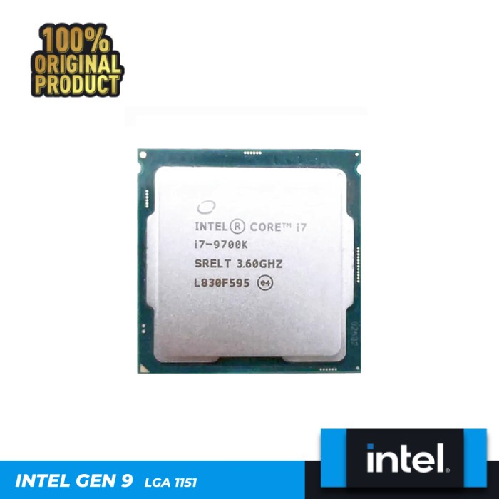 Intel Core i7 9700K Processor Gen 9 LGA 1151 TRAY