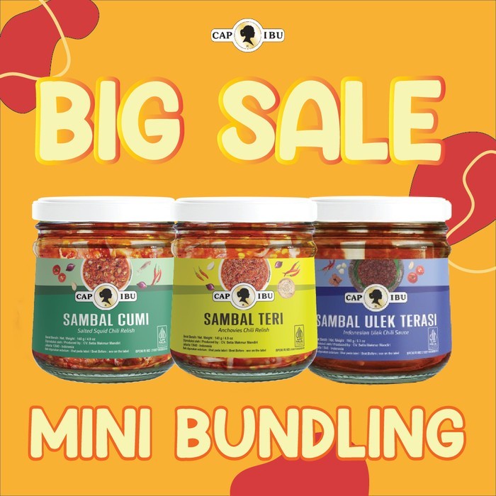 

Cap Ibu Paket Sambal Cumi Sambal Teri Sambal Cobek Terasi (Mini 120Gr)