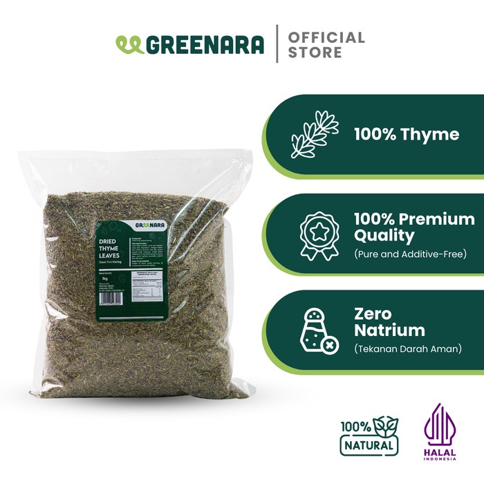 

Greenara Dried Thyme Leaves 1Kg / Daun Thyme Kering